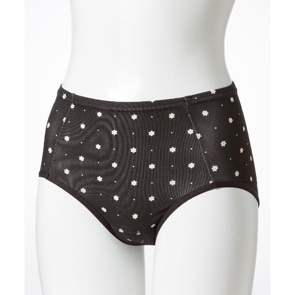ショーツ 「きもちいいショーツ」綿混マーガレット柄ナイトサニタリーショーツ(ジャストウエスト)