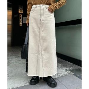 スカート ブリーチオフ加工デニムスカート