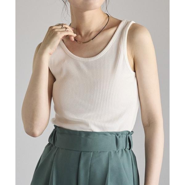 タンクトップ ノースリーブ 「Fizz/フィズ」　前後2Way　リブタンクトップ レディース