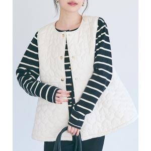 ベスト ジレ ハートキルティングベスト レディースの商品画像