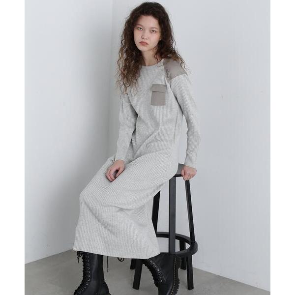 ニット セーター MILITARY RIB KNIT ONEPIECE/ミリタリーリブニットワンピー...