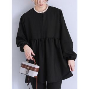 スーツ ペプラムギャザーノーカラージャケット レディース