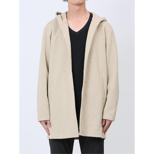 パーカー 「ストレッチ」m.f.エディトリアル メンズ ふくれチェックジャガード フーディガン メン...