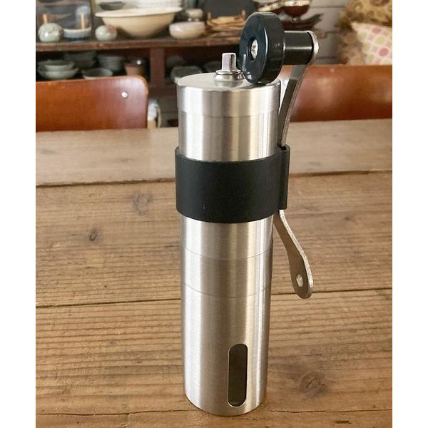 キッチン コーヒーミル（L） 手動 1~３杯分用 ハンドル収納ゴムカーバー付き SPO-007