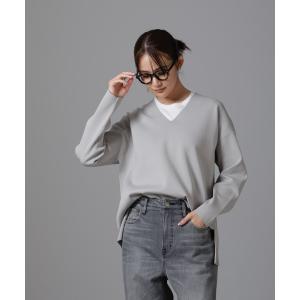 ニット セーター 洗濯機洗い可 軽量サイドスリッ...の商品画像