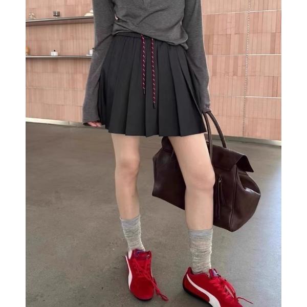 スカート イージーミニ丈プリーツスカート