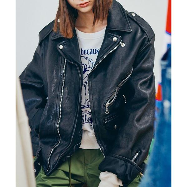 レザージャケット ライダース J2122 ＢＩＧ　ＷＡＳＨ　ＯＵＴライダース レディース