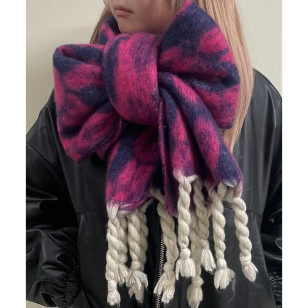 マフラー ストール レオパード/アニマル柄ボリュームマフラー レディース