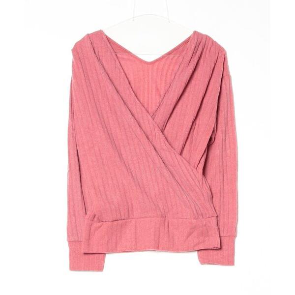 ニット セーター 「ginger and sprout」2WAY RIB CACHE-COEUR T...