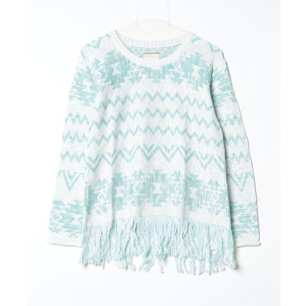 ニット セーター 「ginger and sprout」NATIVE KNIT FRINGE P/O...