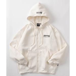 パーカー 「70」「THRASHER/スラッシャー」フロント＆フード ワンポイント刺繍 裏起毛 ジップパーカー メンズ レディース