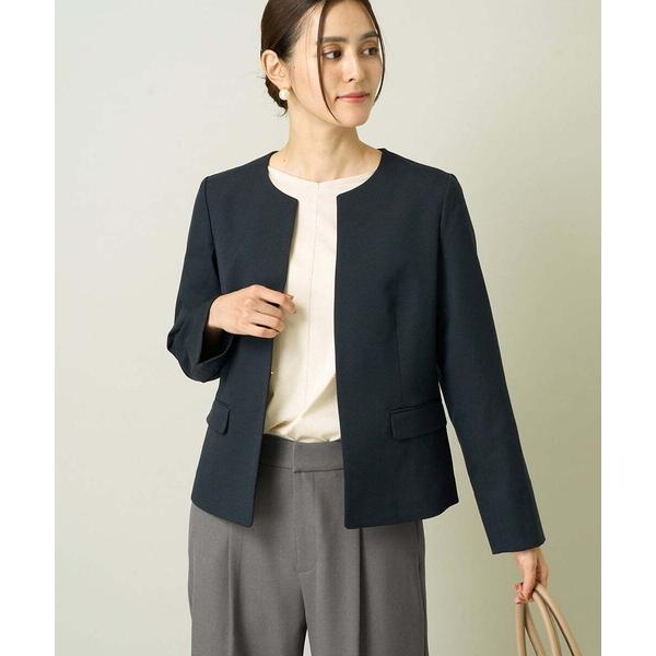 スーツ 「洗える/イージーケア/UVカット/ストレッチ」スカルノテックスキーネックジャケット レディ...