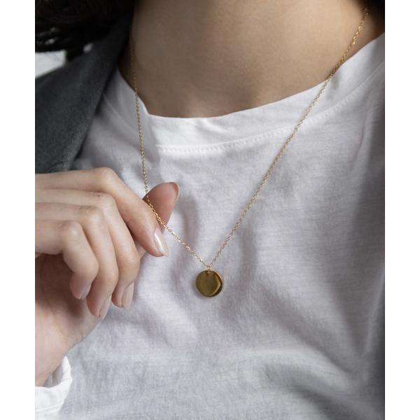 ネックレス 金属アレルギー対応 プレートコインステンレスネックレス レディース