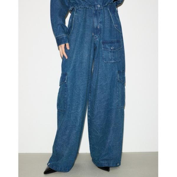 ジーンズ デニム デニムパンツ THROW WRINKLE JW CARGO PT-BE リンクル ...