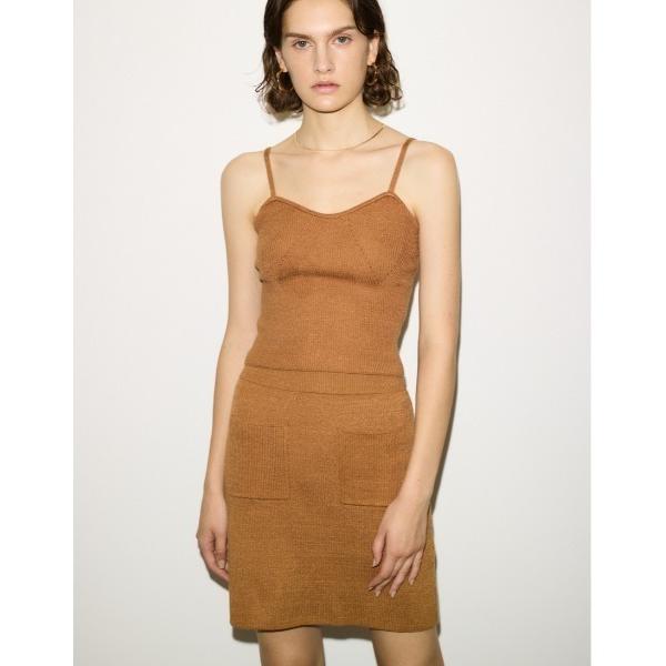 キャミソール THROW　RIB HG BARE TOP リブ ハイゲージ ブラ トップ