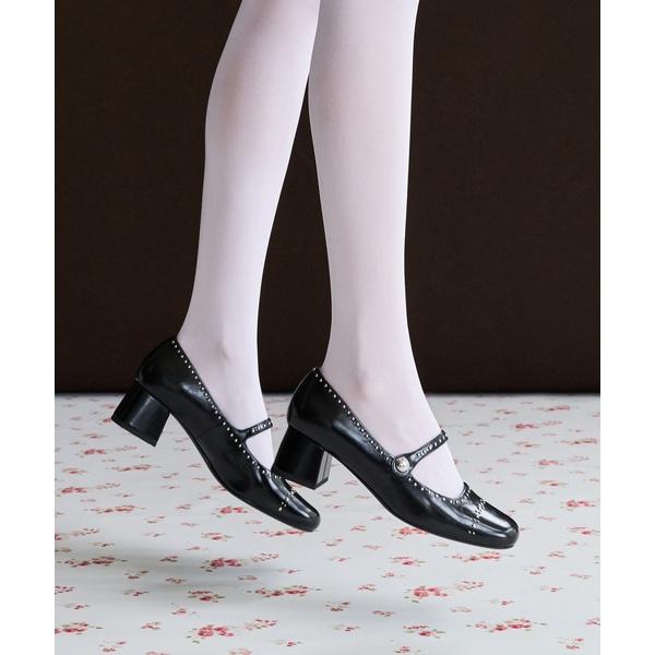 パンプス スタッズ メリージェーンパンプス