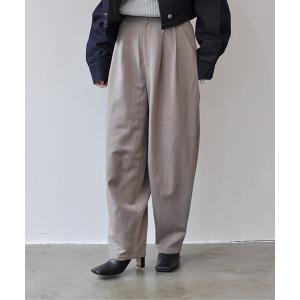 スラックス パンツ タックカーブスラックス レディース