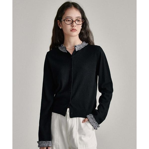 カーディガン ギンガムチェックフリル ウールニットカーディガン FQ24S165「Fano Stud...