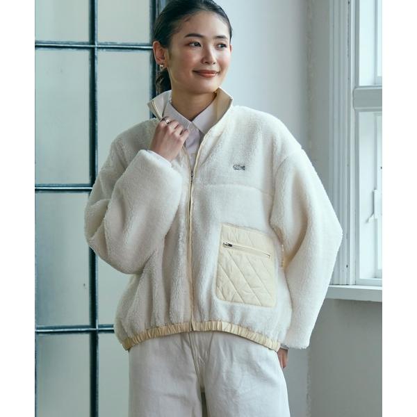 ブルゾン アウター リブニットスタンドカラーソフトボアジャケット / スタンドジップボアブルゾン レ...