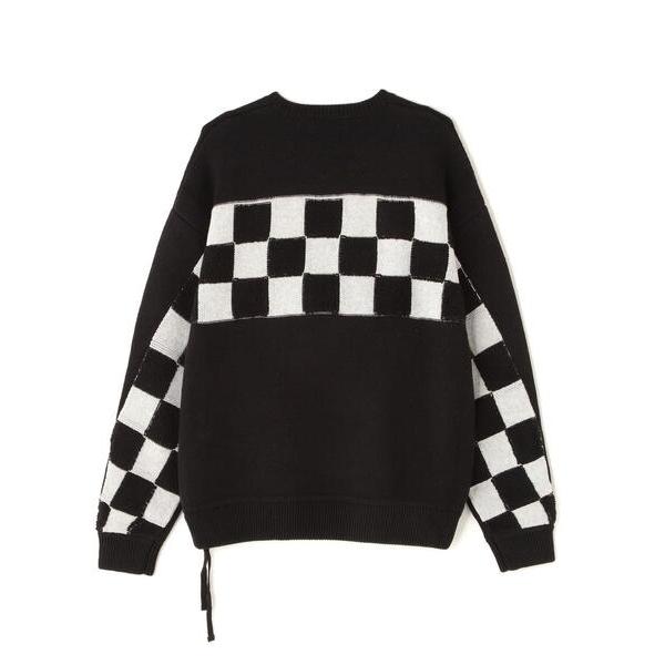 ニット セーター DankeSchon/ダンケシェーン/RV CREWNECK KNIT CHECK...