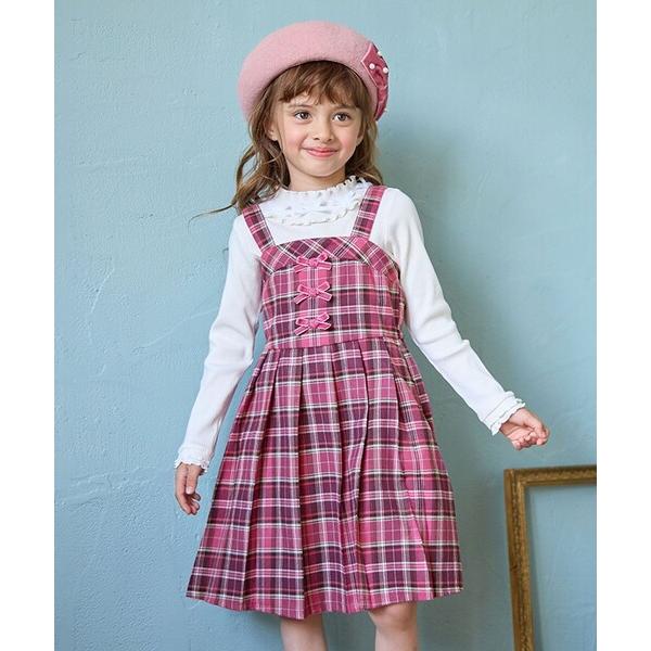スカート チェックプリーツジャンパースカート キッズ 子供服 女の子