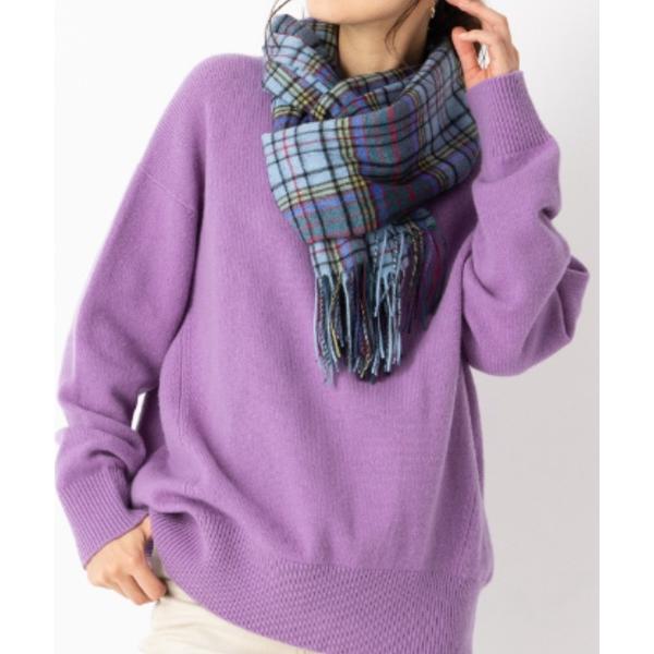 ストール マフラー カシミヤ１００％紡毛やわらかタッチストール 大判 チェック トラッド マフラー ...