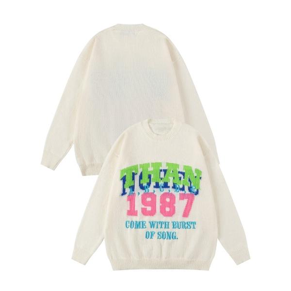 セーター ニット HOOK -select-　アメカジ英字ニットプルオーバー メンズ レディース