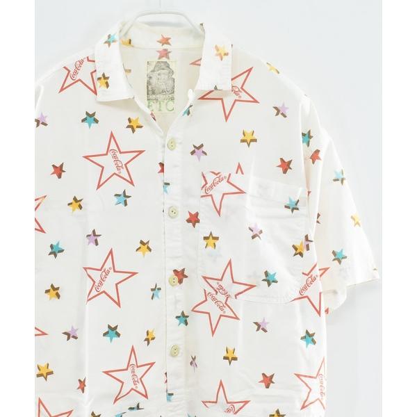 シャツ 「ヴィンテージ古着」J.G.HOOK 総柄 コーラ 企業ロゴ ショートスリーブプルオーバーシ...