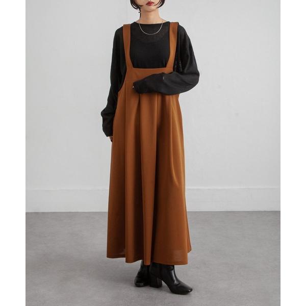 ジャンパースカート カットジョーゼットタックジャンスカ