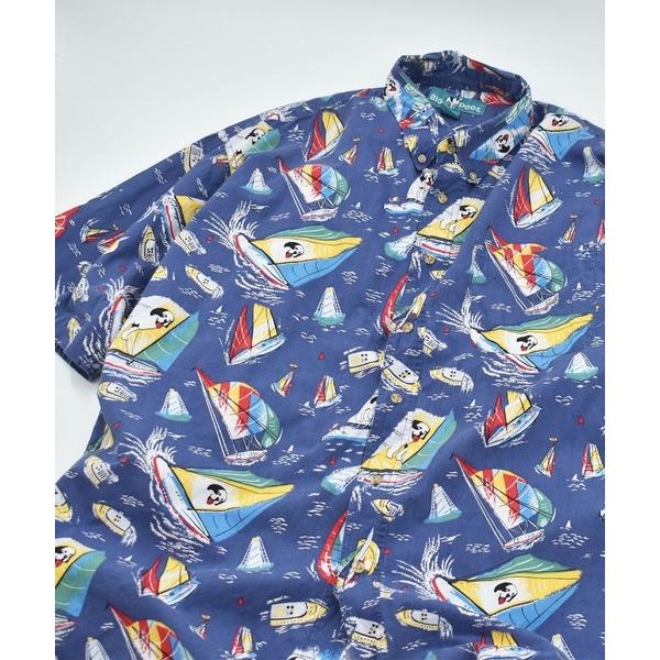 シャツ 「ヴィンテージ古着」90's BIG DOGS 総柄プリント ショートスリーブシャツ メンズ...