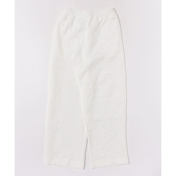 パンツ 花柄ふくれジャガードカットソーストレートパンツ レディース