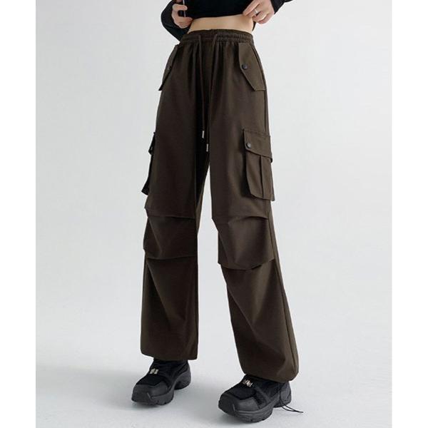 カーゴパンツ ストレート シルエット パラシュート カーゴ パンツ レディース
