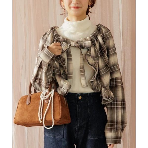 ジャケット ノーカラージャケット ペタルチェックジャケット レディース