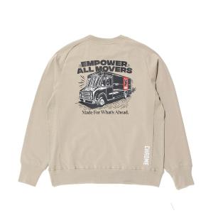 トレーナー スウェット CHROME/クローム クルースウェット/トレーナー オーバーサイズ ストレッチ JP253BK メンズ レディース