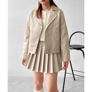 レザージャケット ライダース レギュラー フェイクレザーライダース　セットアップ可能 レディース