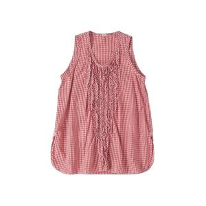 「45R」 ノースリーブブラウス - レッド レディース