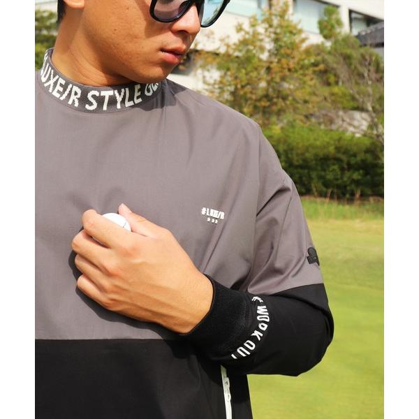 トレーナー スウェット (RM)「LUXE/R GOLF」ストレッチ ブロード バイカラー モックネ...