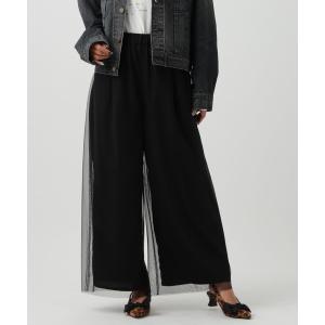 パンツ 「トレンドのチュール素材」シアーレイヤードパンツ レディース