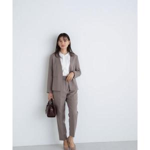 スラックス パンツ 「ウーステッドライクツイルセットアップ」テーパードパンツ レディース