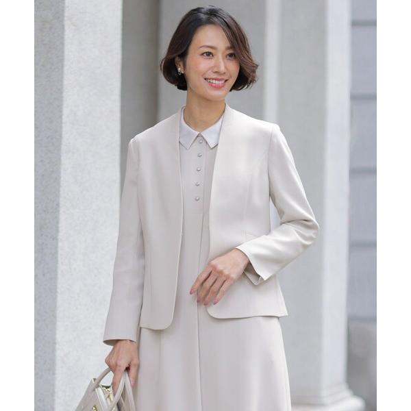 ジャケット ノーカラージャケット 「セットアップ対応」セラテリーダブルクロス ノーカラー ジャケット...