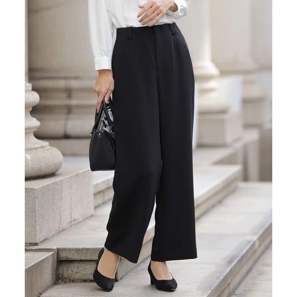 パンツ 「セットアップ対応」セラテリーダブルクロス セミワイド パンツ レディース