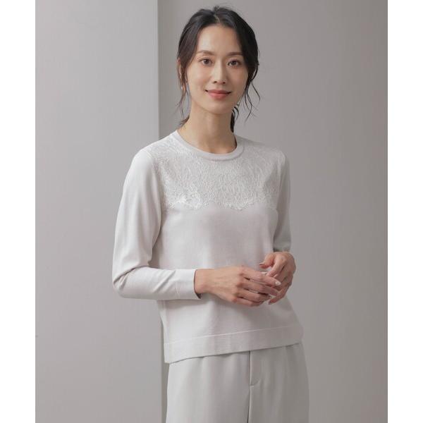 ニット セーター 「洗える」D?COR レース ニット レディース