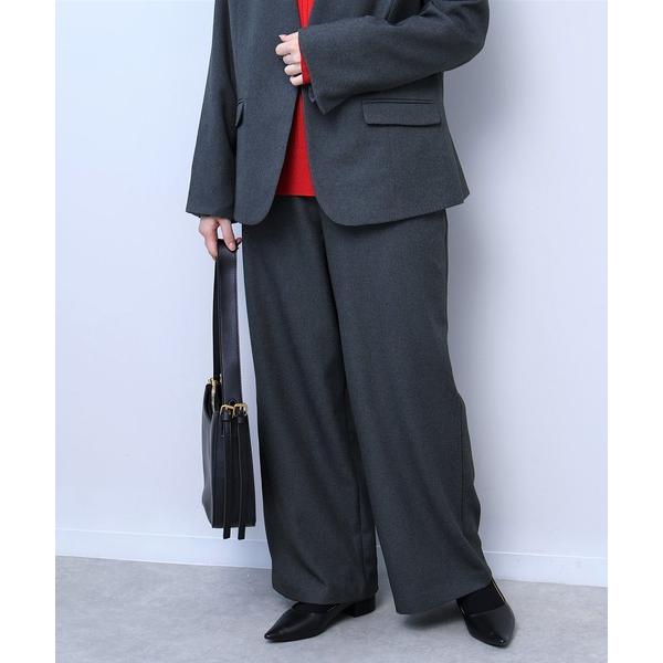 パンツ 「L〜5L 大きいサイズ」「アンチピリング」ウール調ツイルワイドパンツ レディース