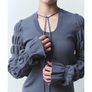ニット セーター gathered sleeves knit レディース