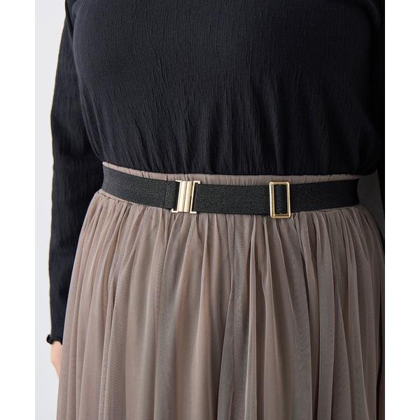 ベルト 「anyfee」無段階マルチWayゴムベルト「大きいサイズ/プラスサイズ」 レディース