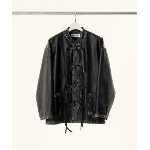コート ジャケット DISCOVERED FADE BLACK LEATHER CHINA BLOUSON メンズ レディース