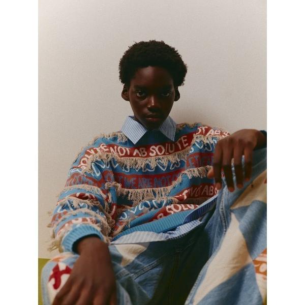 セーター ニット DISCOVERED CRAZY BORDER KNIT メンズ