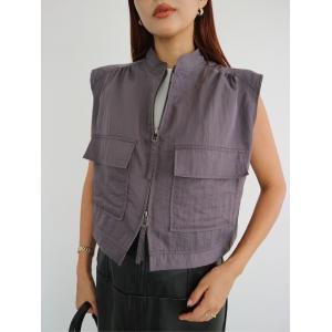ベスト ジレ Big Pocket Nylon Vest レディース