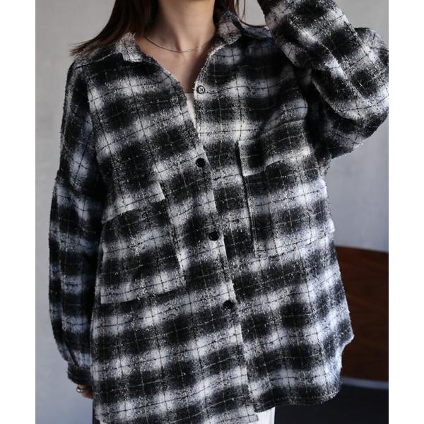 ブラウス シャツ 「ユニセックス」微起毛クラッシュ チェックシャツ レディース メンズ