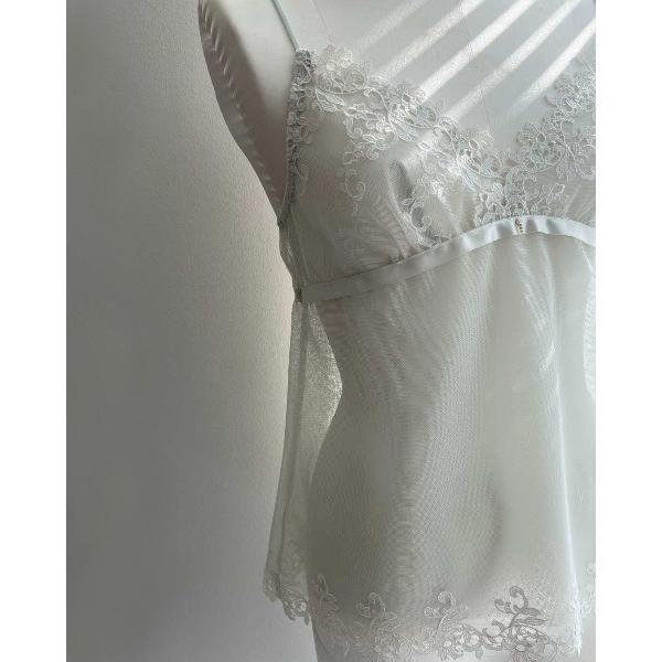 インナーシャツ 肌着 ケミカルスカラップ×エンブロイダリーレース　キャミソール レディース